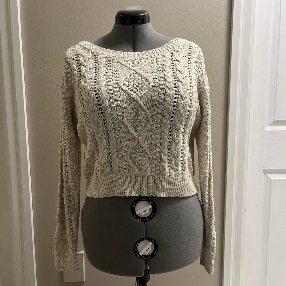 Abercrombie & Fitch Cream Cable Knit Sweater